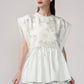 Samara Peplum Vest - Pearl
