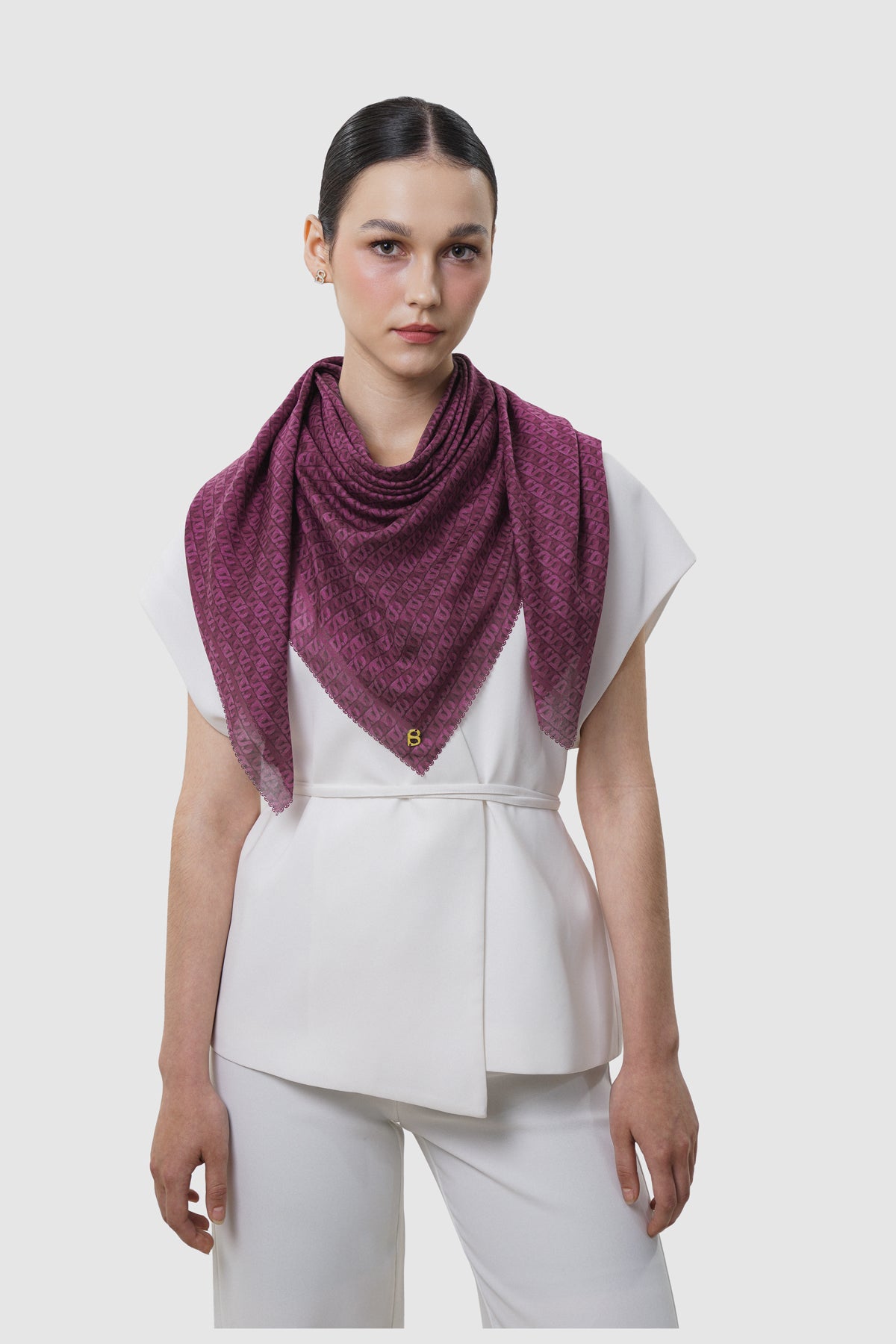 Interlock Voile Square - Plum
