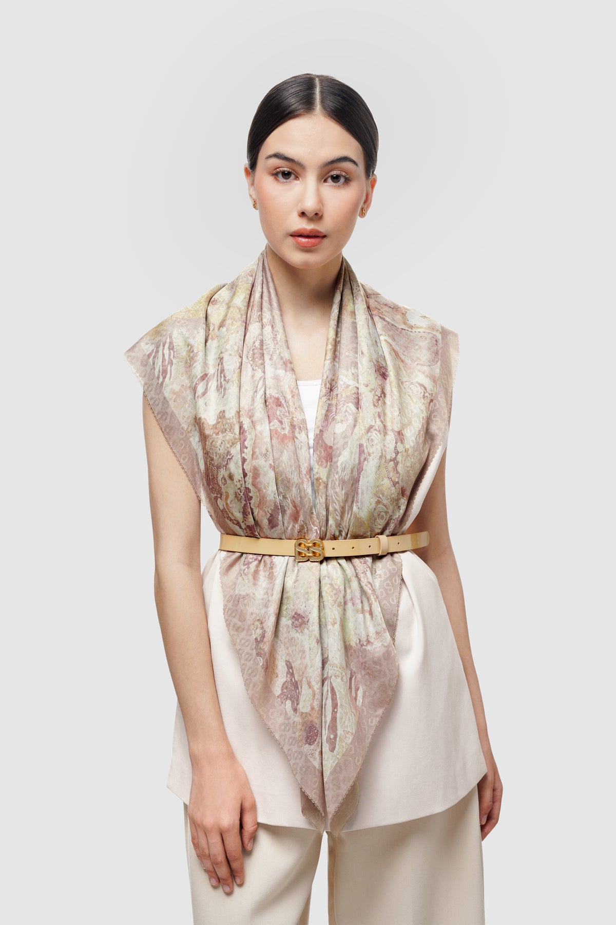 Dune Jacquard Voile Square - Bean