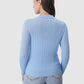 Everyday Knit Half Button - Blue