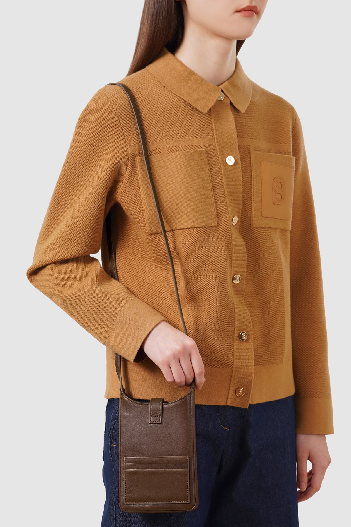 Lola Phone Bag - Dark Brown