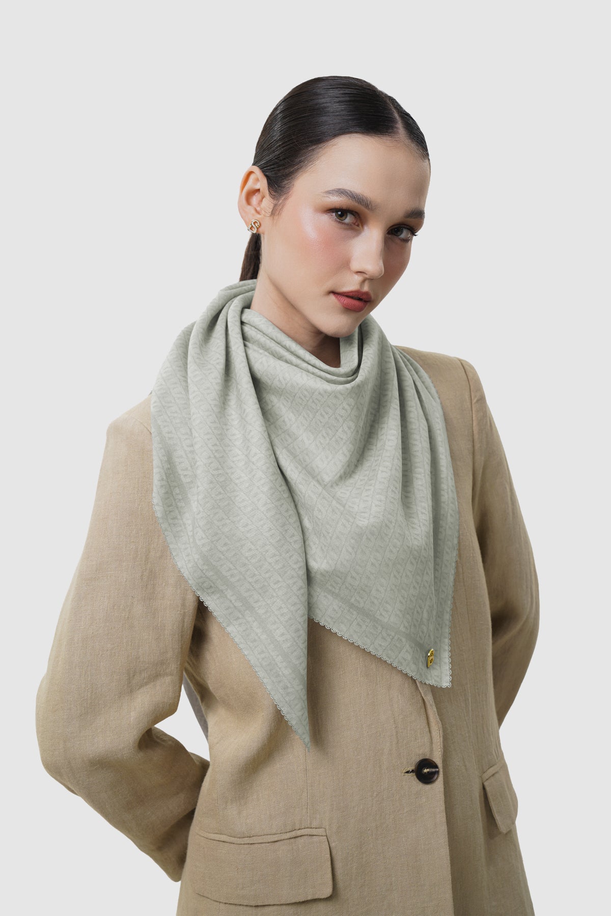 Interlock Voile Square - Abbey Stone