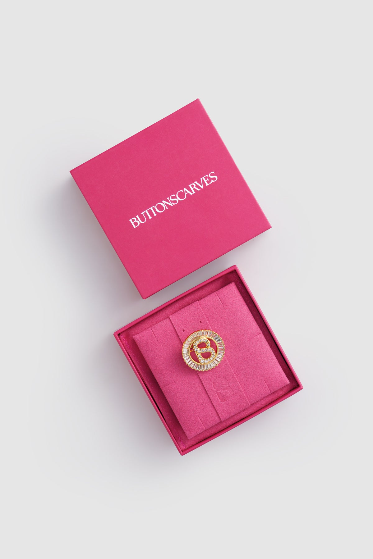 Petite Crystal Round Brooch - Gold