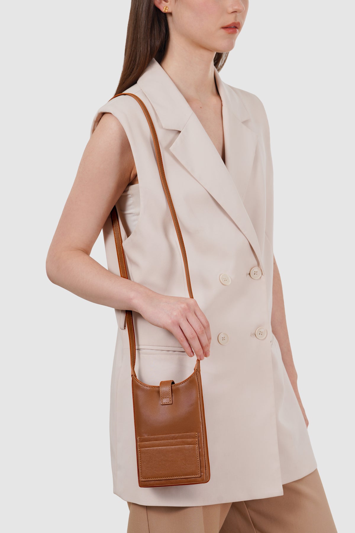 Lola Phone Bag - Brown