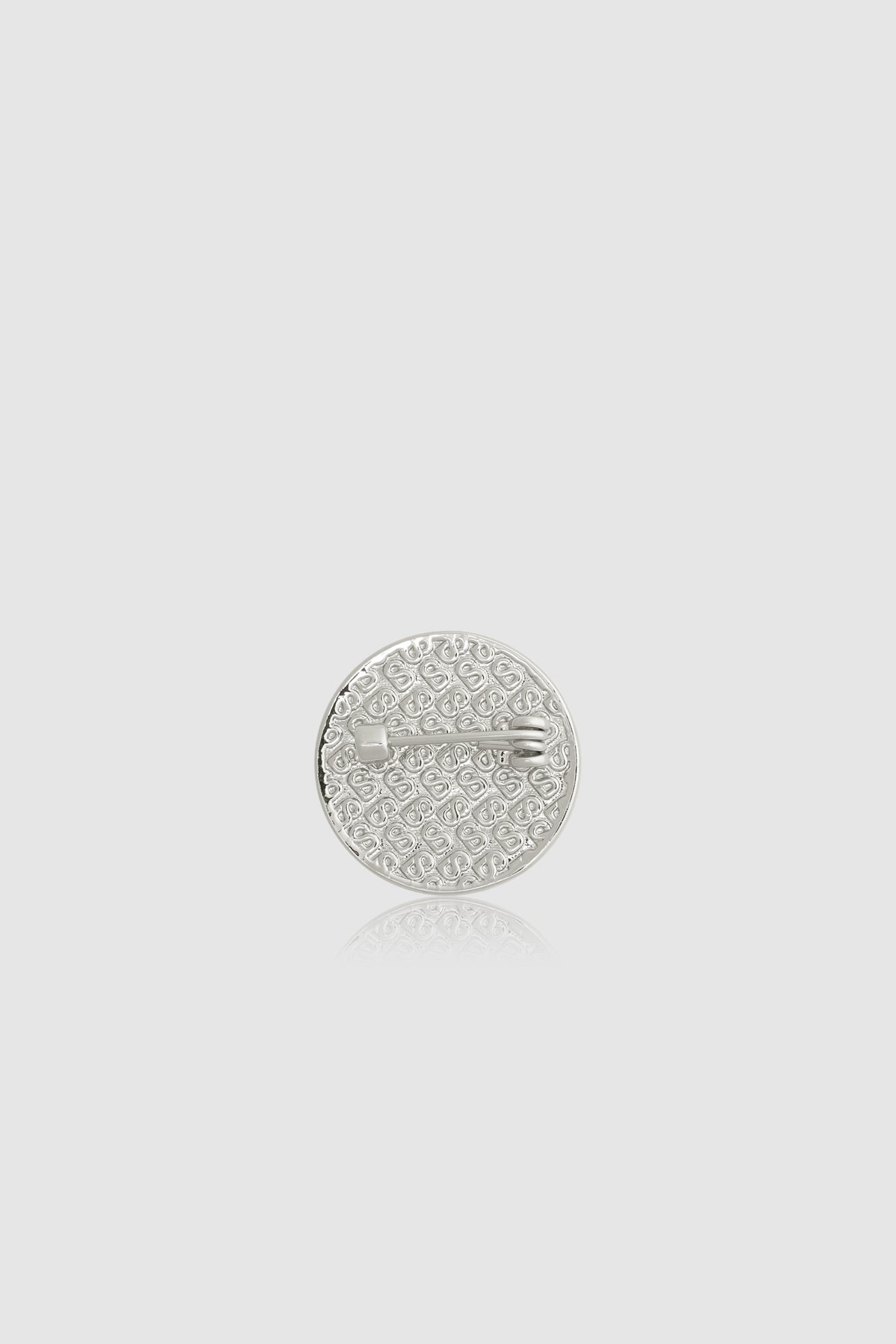 Petite Round Pearl Brooch - Silver