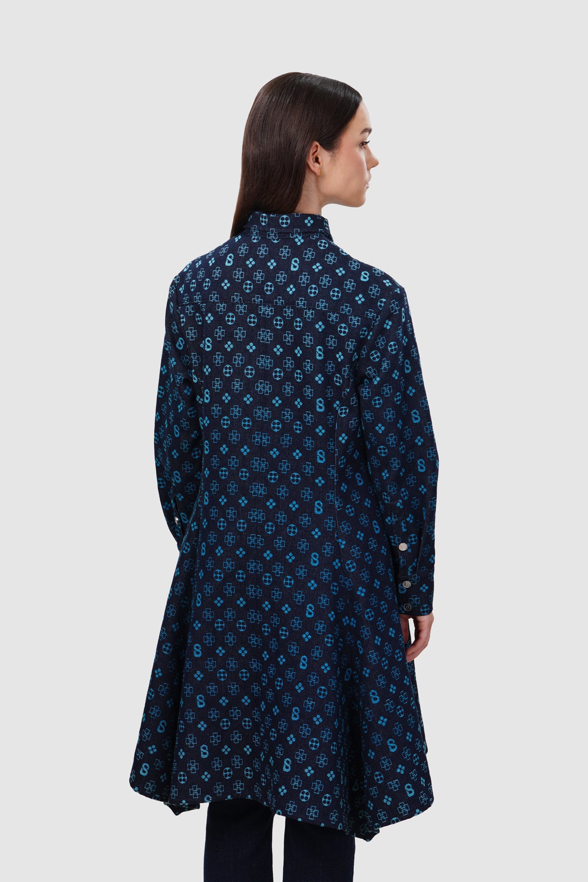 Monogram Denim Tunic - Blue