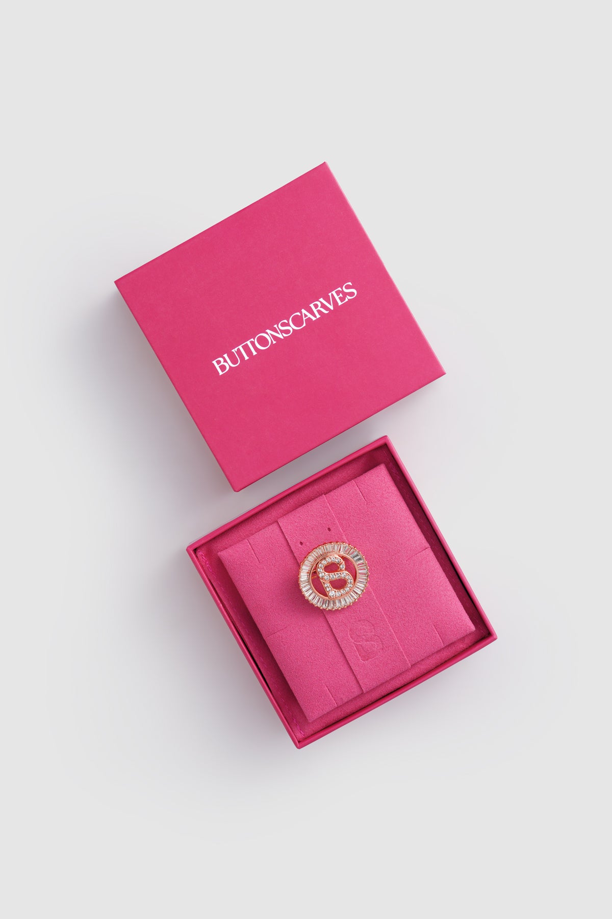 Petite Crystal Round Brooch - Rose Gold