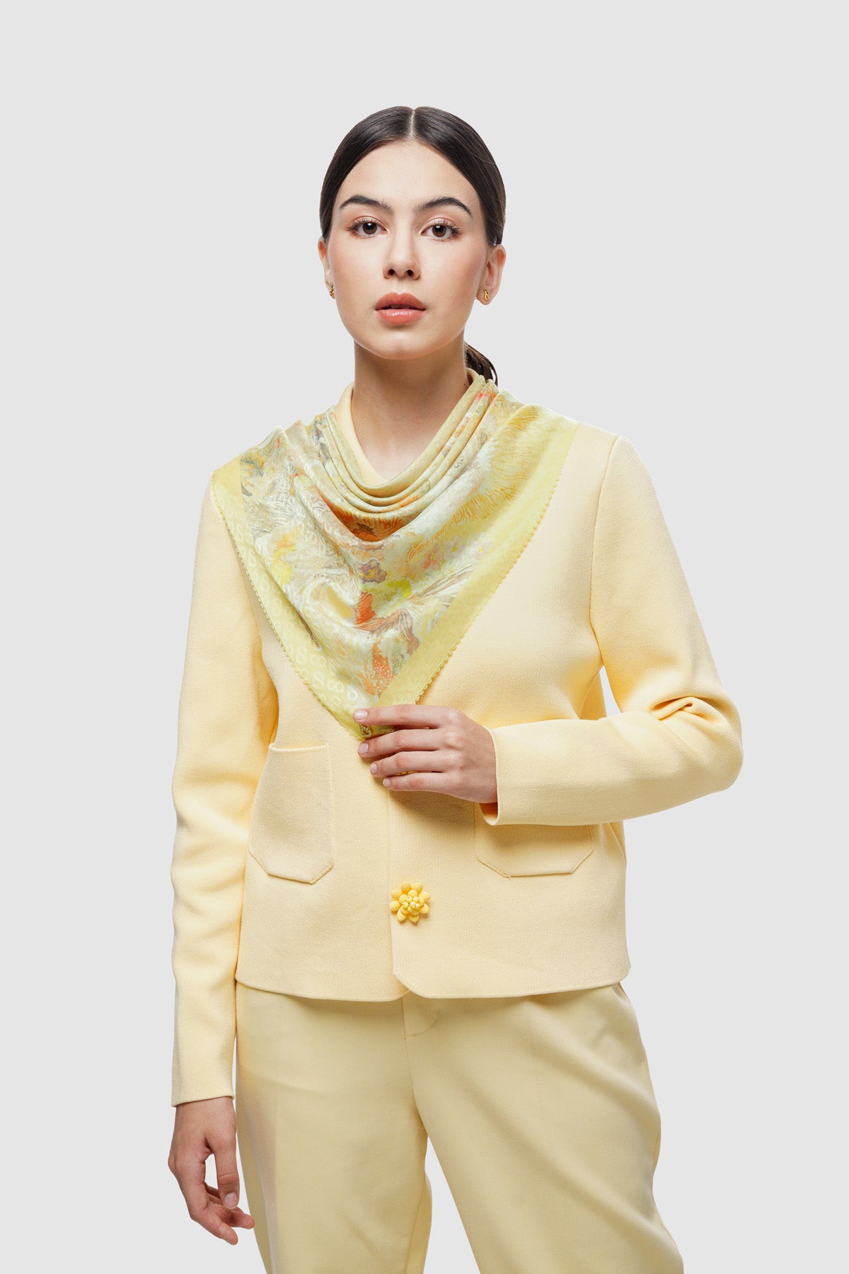 Dune Jacquard Voile Square - Sunny