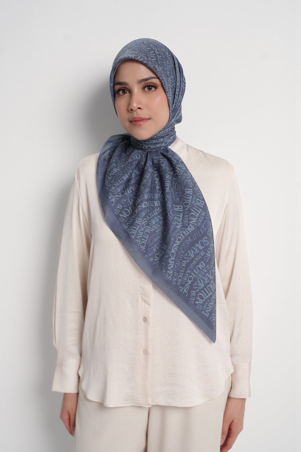 Waves Monogram Square - Dark Blue