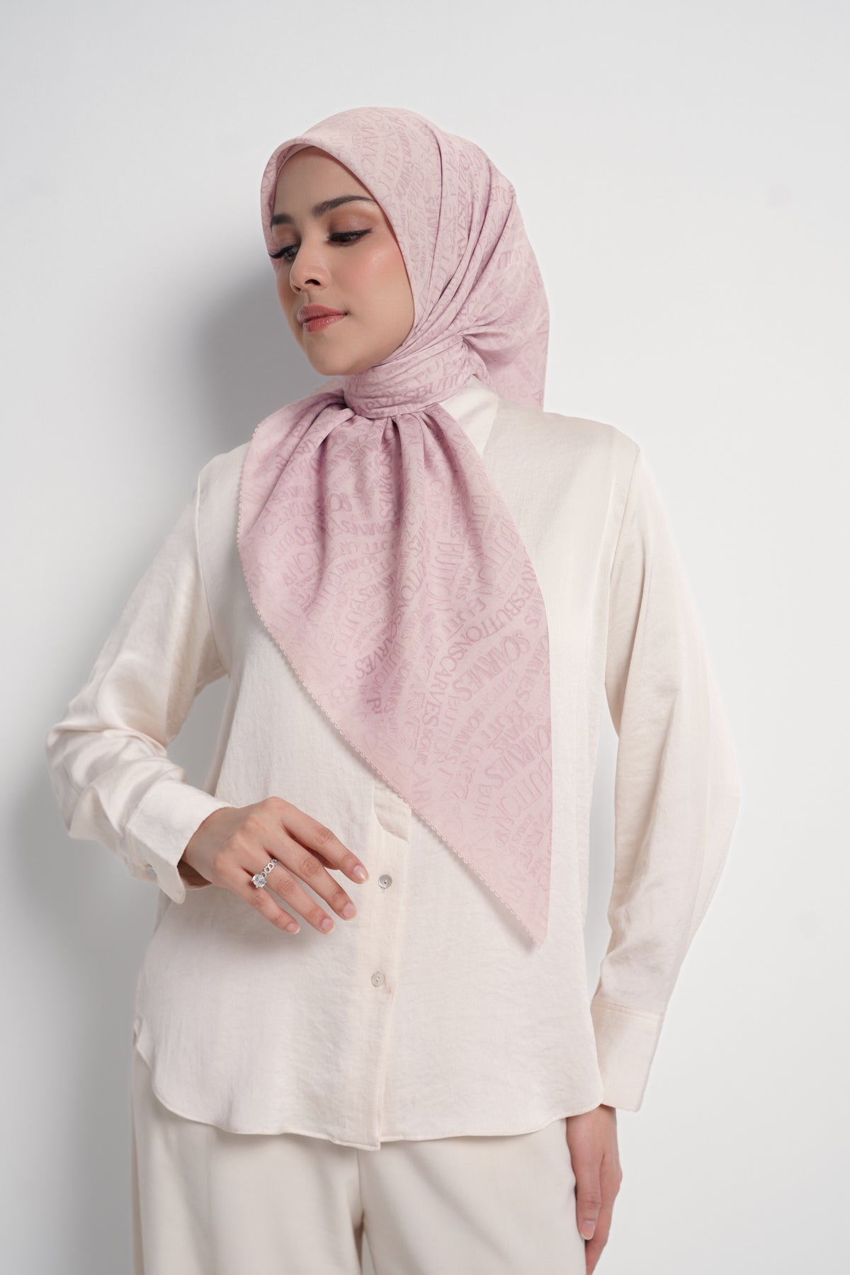 Waves Monogram Square - Pearl Blush