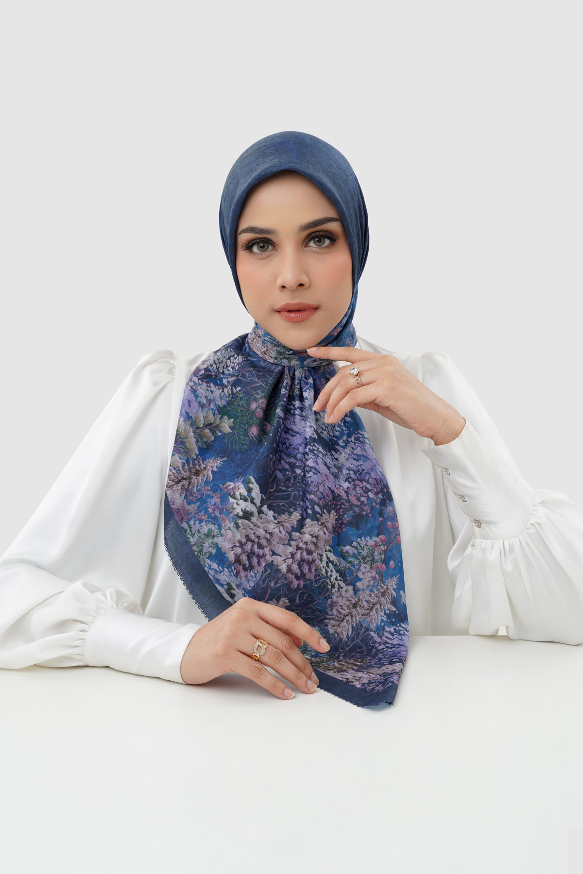 Holiday 3 Voile Square - Sapphire Blue