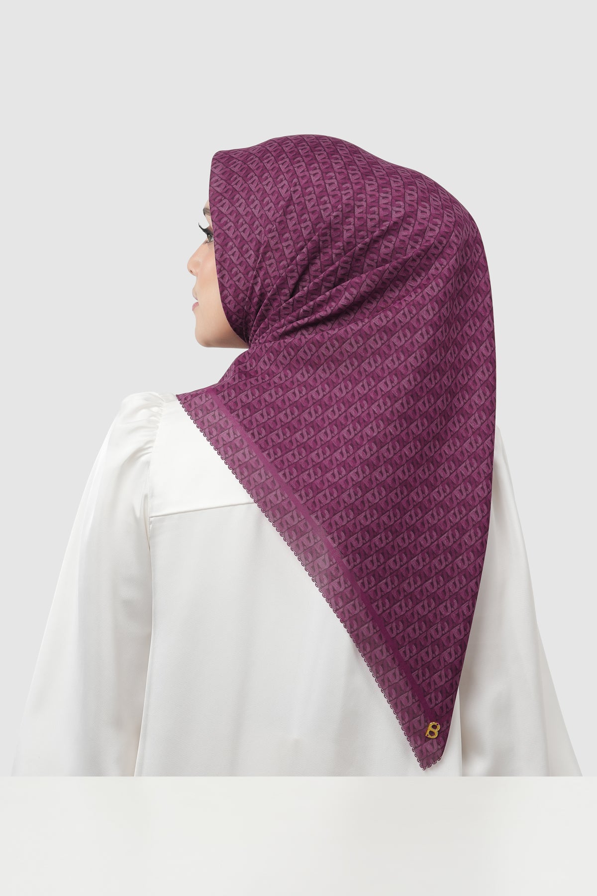 Interlock Voile Square - Plum