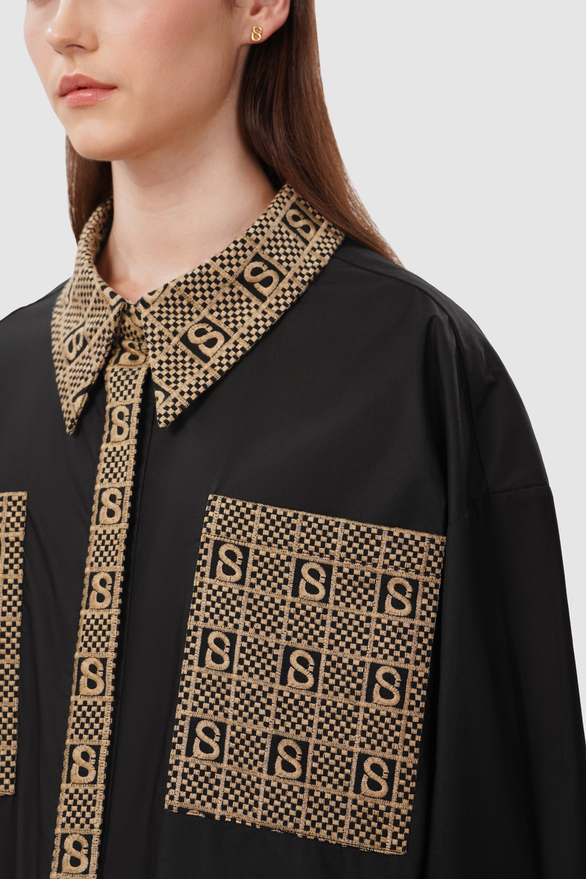 Plaid Monogram Shirt - Black