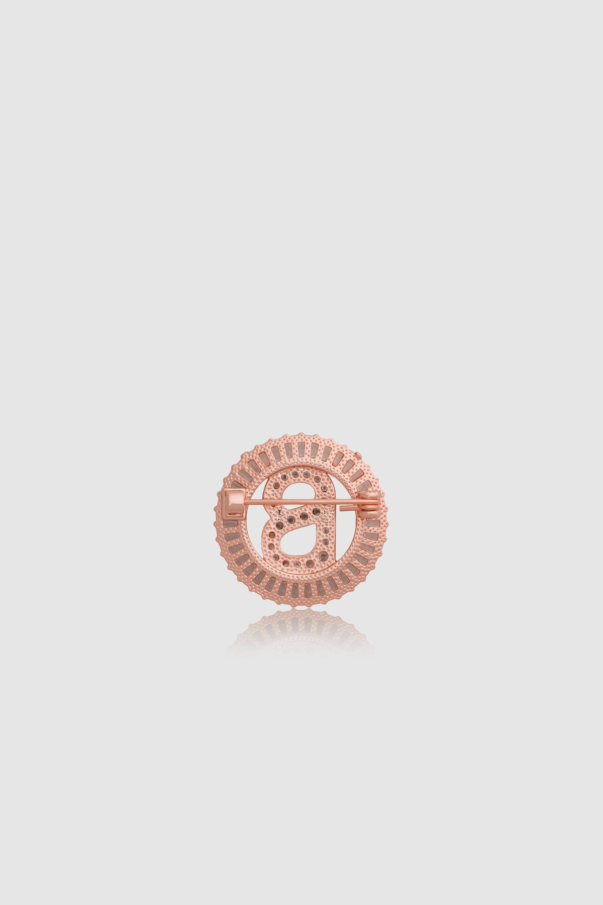 Petite Crystal Round Brooch - Rose Gold