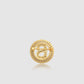 Petite Crystal Round Brooch - Gold