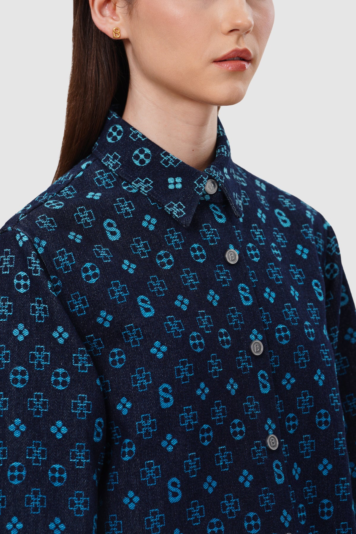 Monogram Denim Shirt - Blue