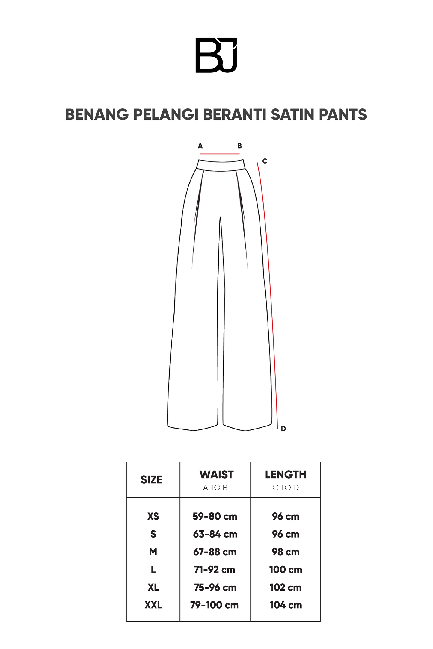 Benang Pelangi Beranti Satin Pants - Vanilla