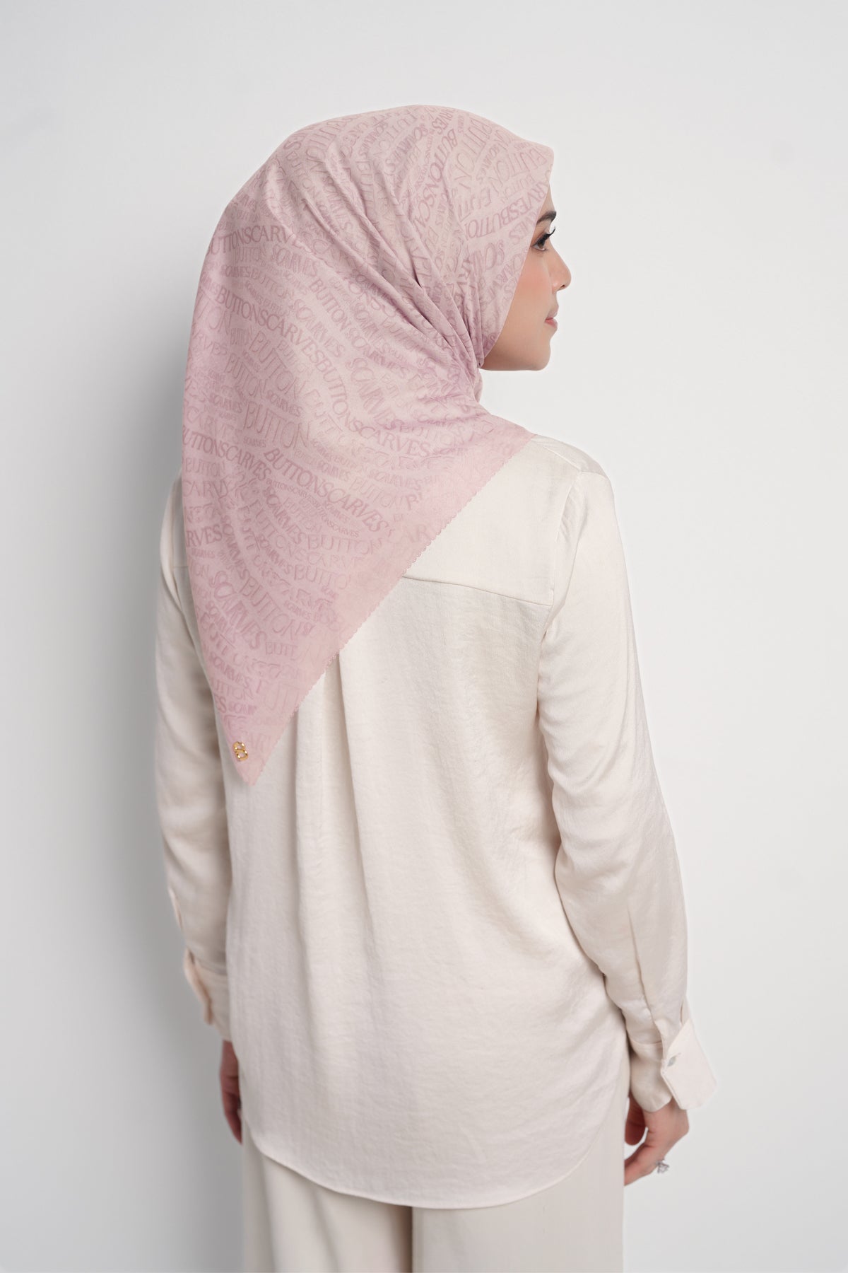 Waves Monogram Square - Pearl Blush