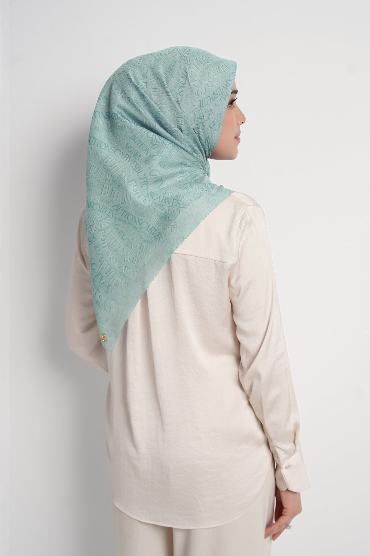 Waves Monogram Square - Turquoise