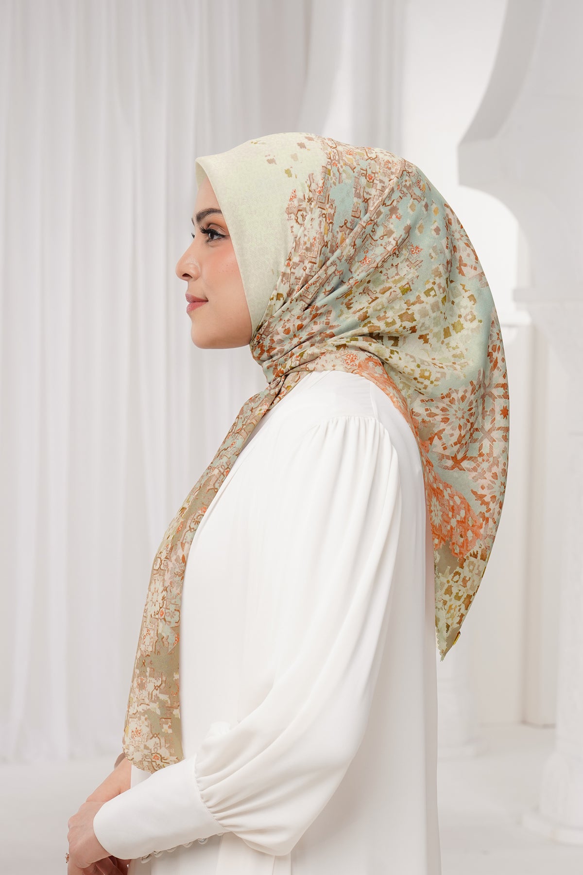 Moroccan Voile Square - Ivory