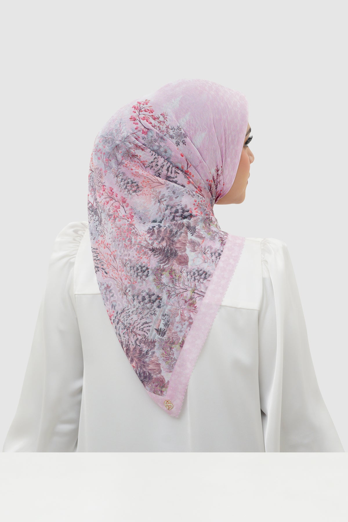 Holiday 3 Voile Square - Snowdrift Pink