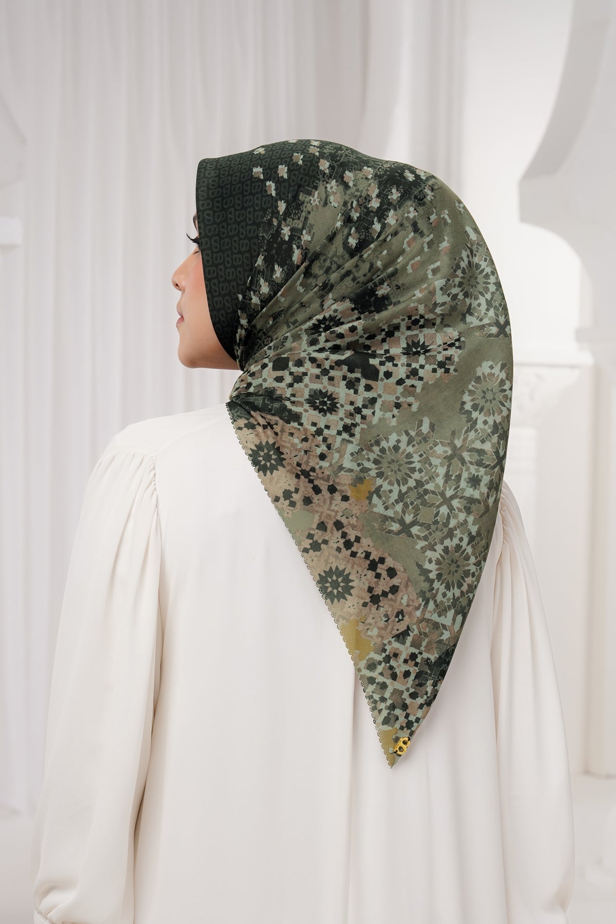 Moroccan Voile Square - Charcoal