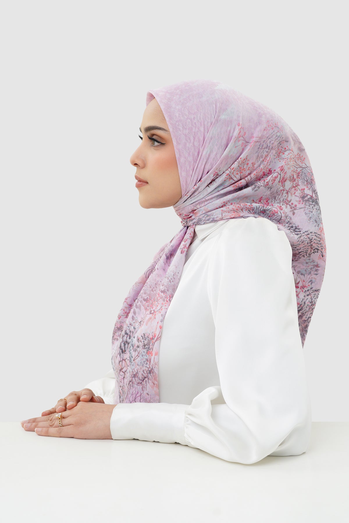 Holiday 3 Voile Square - Snowdrift Pink