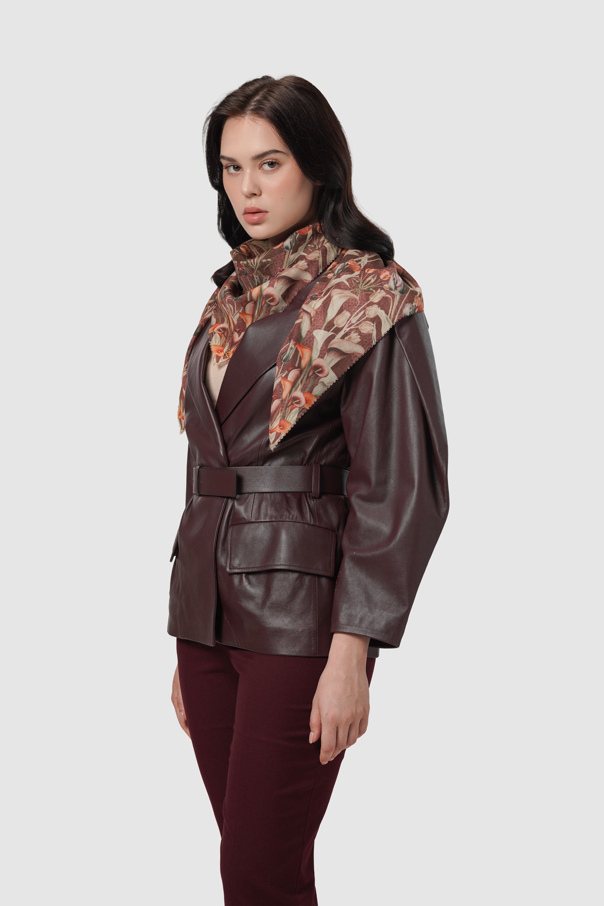 Tulip Voile Square - Mahogany