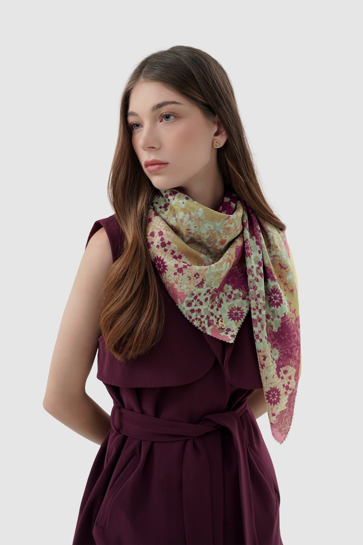 Moroccan Jacquard Voile - Grape