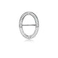 Lavish Oval Ring Brooch - Silver