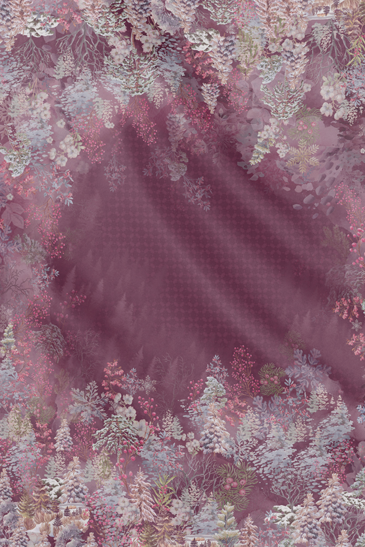 Holiday 3 Voile Square - Cranberry