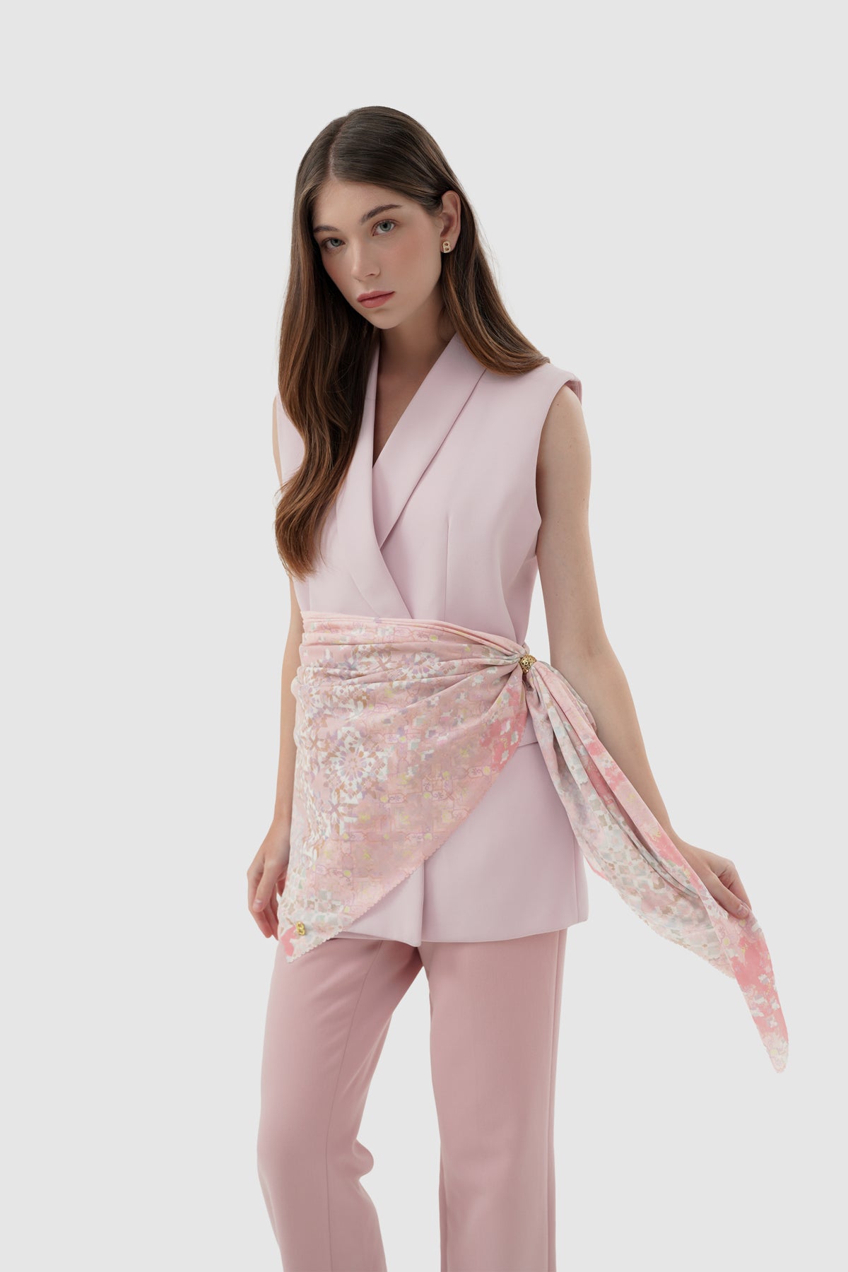 Moroccan Voile Square - Rosewater