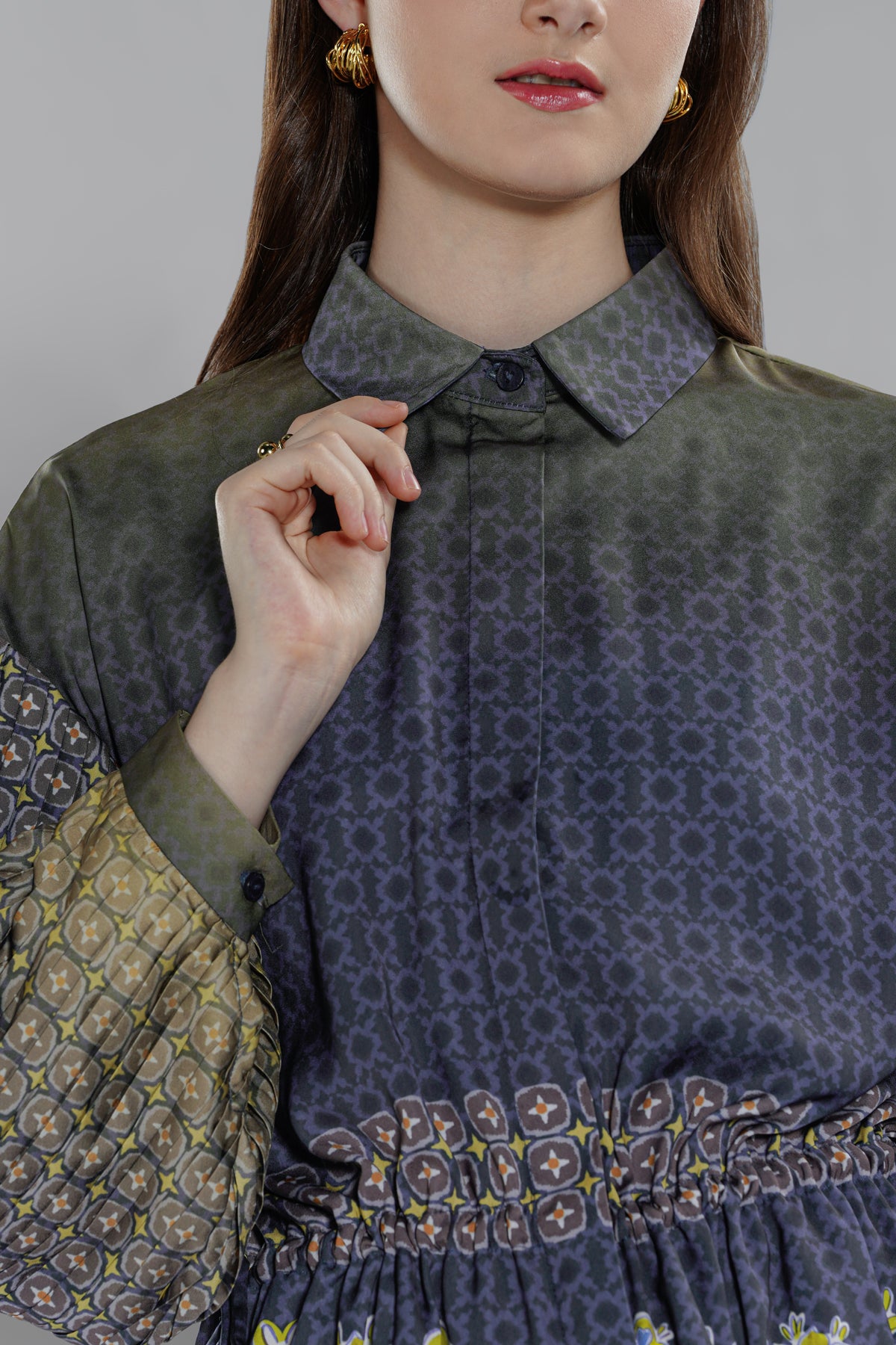 Adara Drawstring Shirt - Eclipse