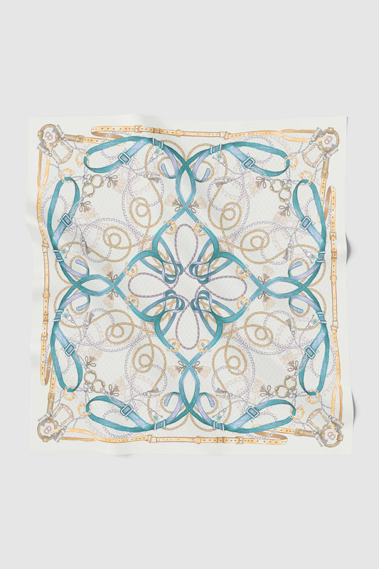 Alexandra Silk Jacquard Square - Chalk