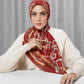 Alexandra Silk Jacquard Square - Crimson
