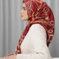Alexandra Silk Jacquard Square - Crimson