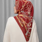 Alexandra Silk Jacquard Square - Crimson