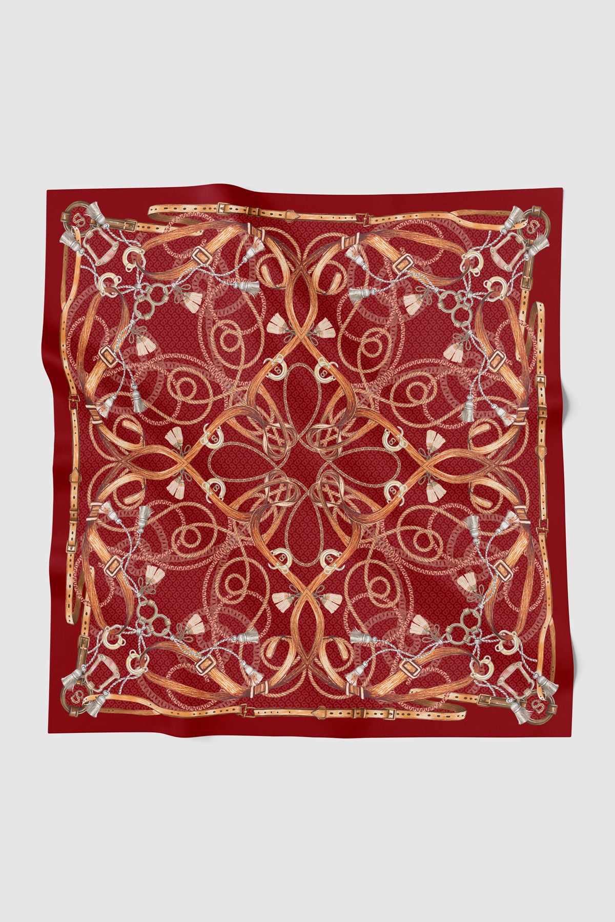Alexandra Silk Jacquard Square - Crimson