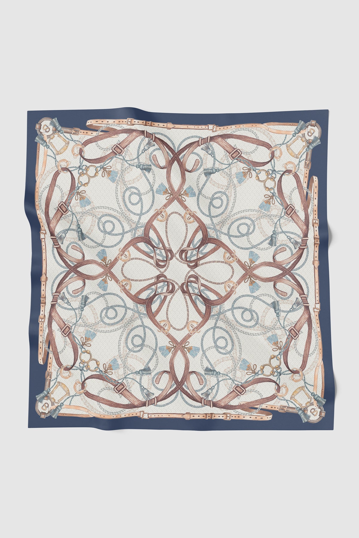 Alexandra Silk Jacquard Square - Marine