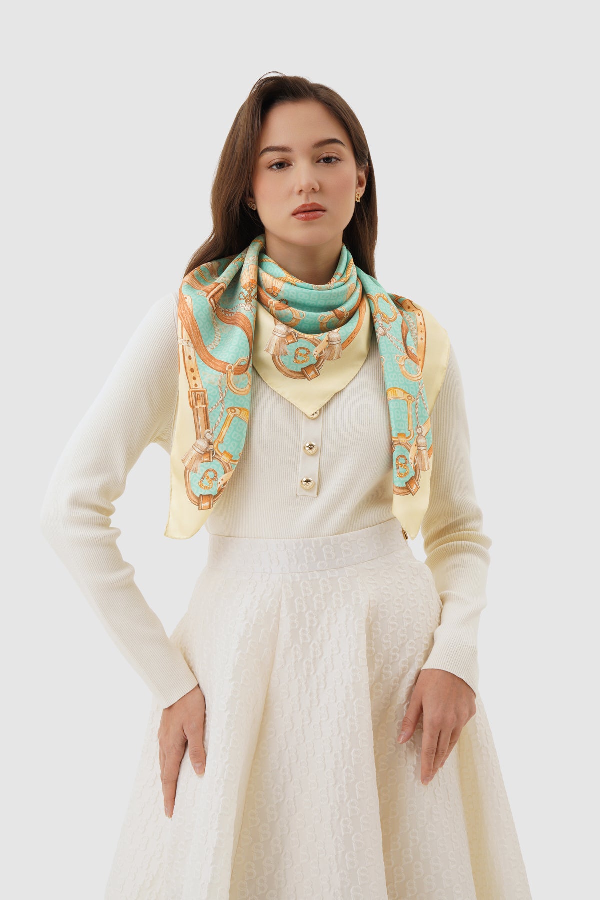 Alexandra Silk Jacquard Square - Verdant
