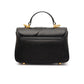 Alma Leather Flap Bag Small - Black