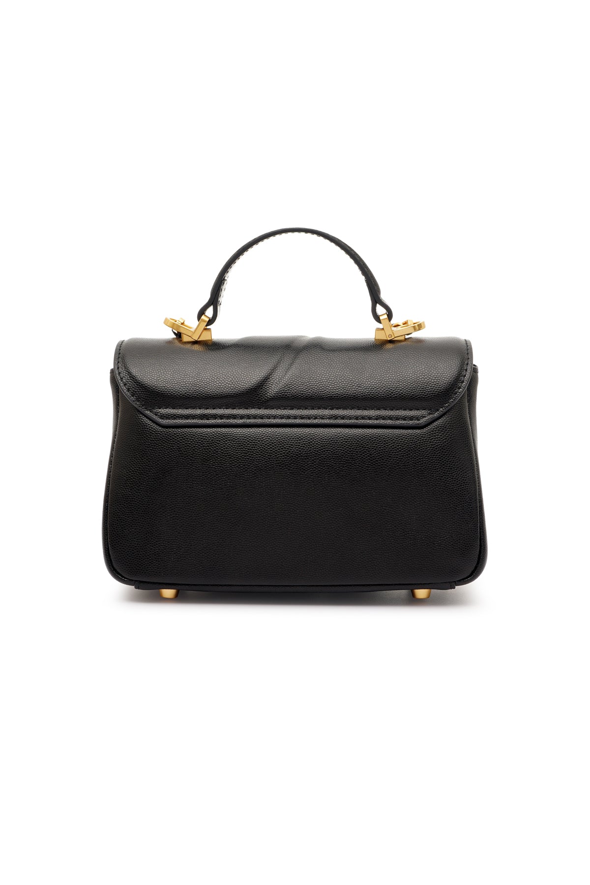 Alma Leather Flap Bag Small - Black