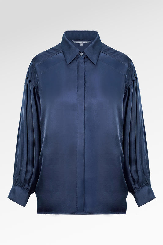 Alma Puffy Shirt - Navy