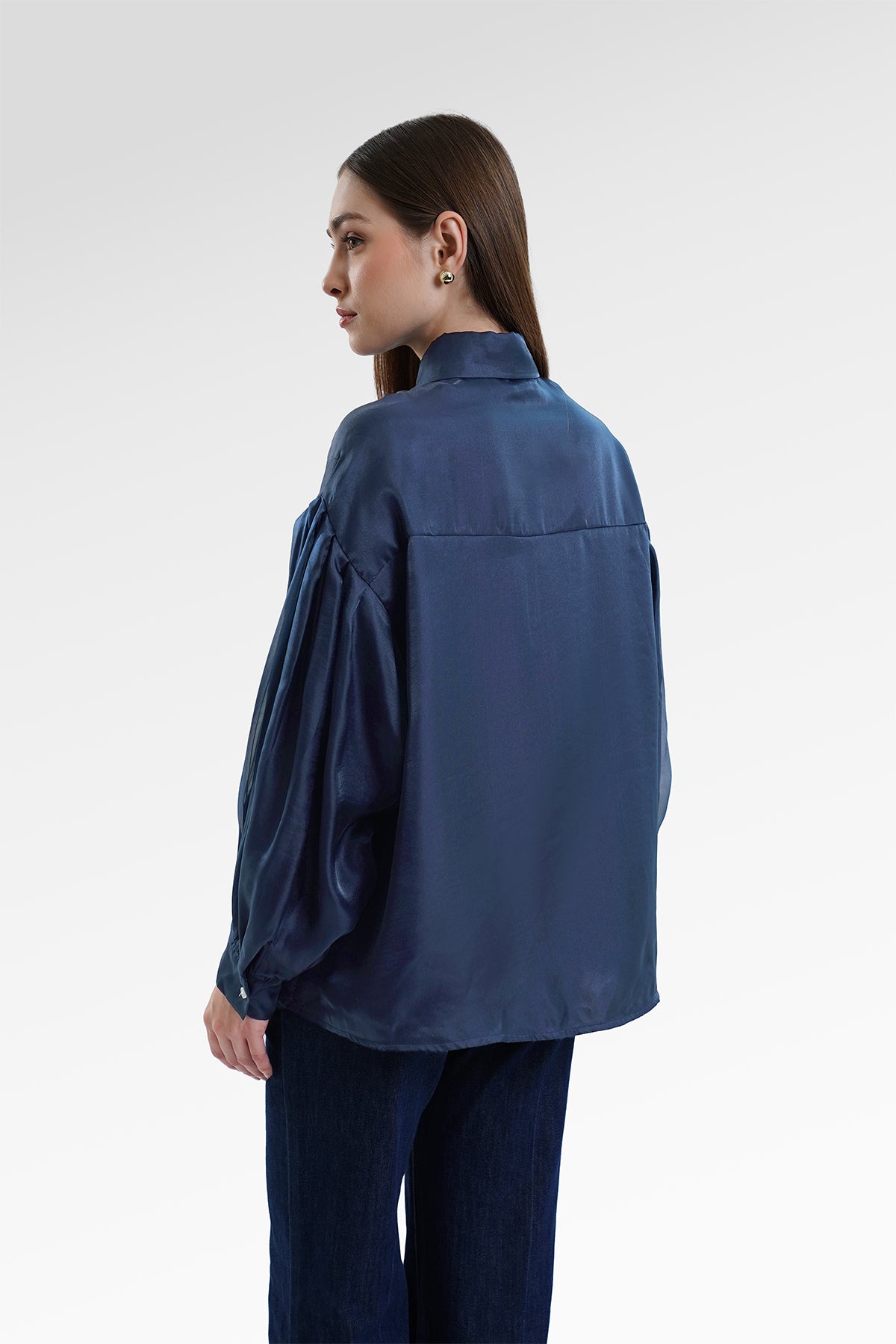 Alma Puffy Shirt - Navy