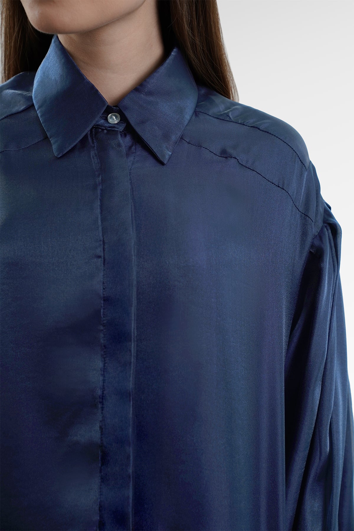 Alma Puffy Shirt - Navy