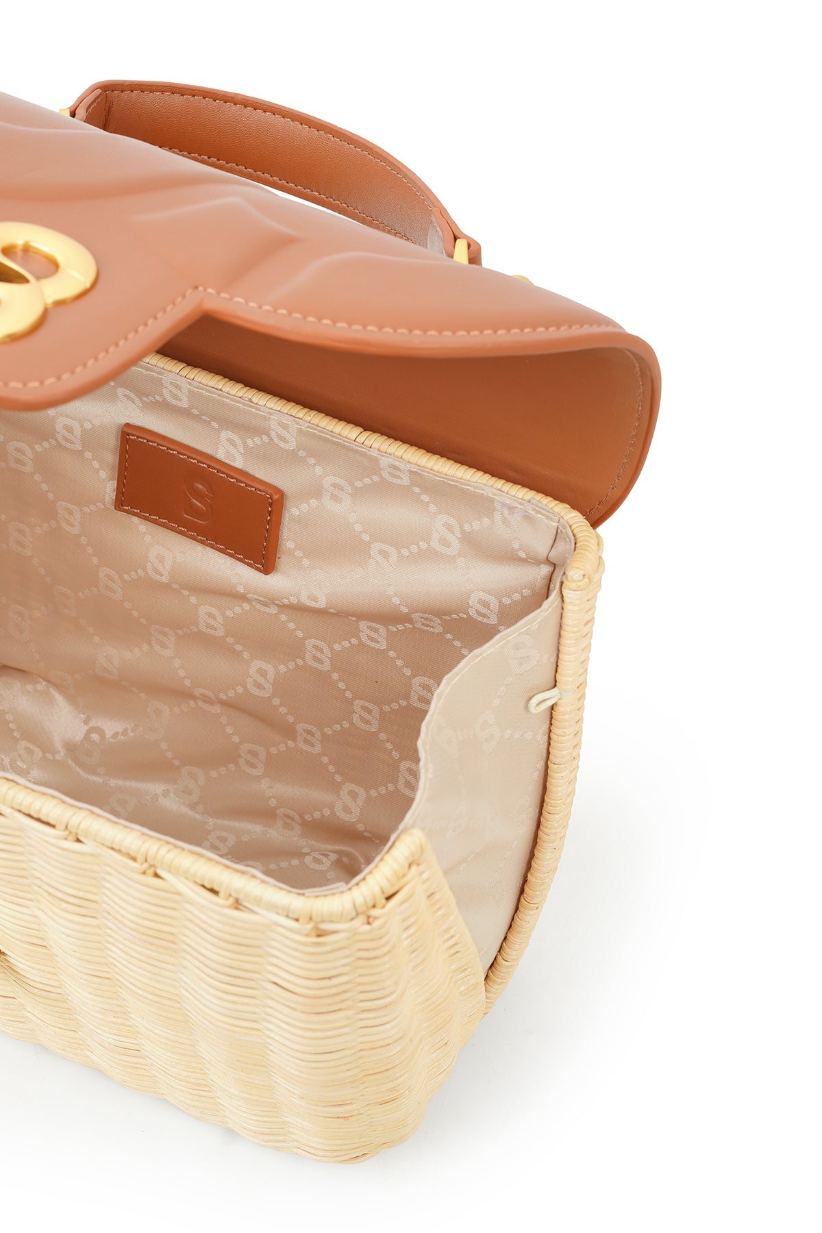 Alma Rattan Bag Medium - Caramel