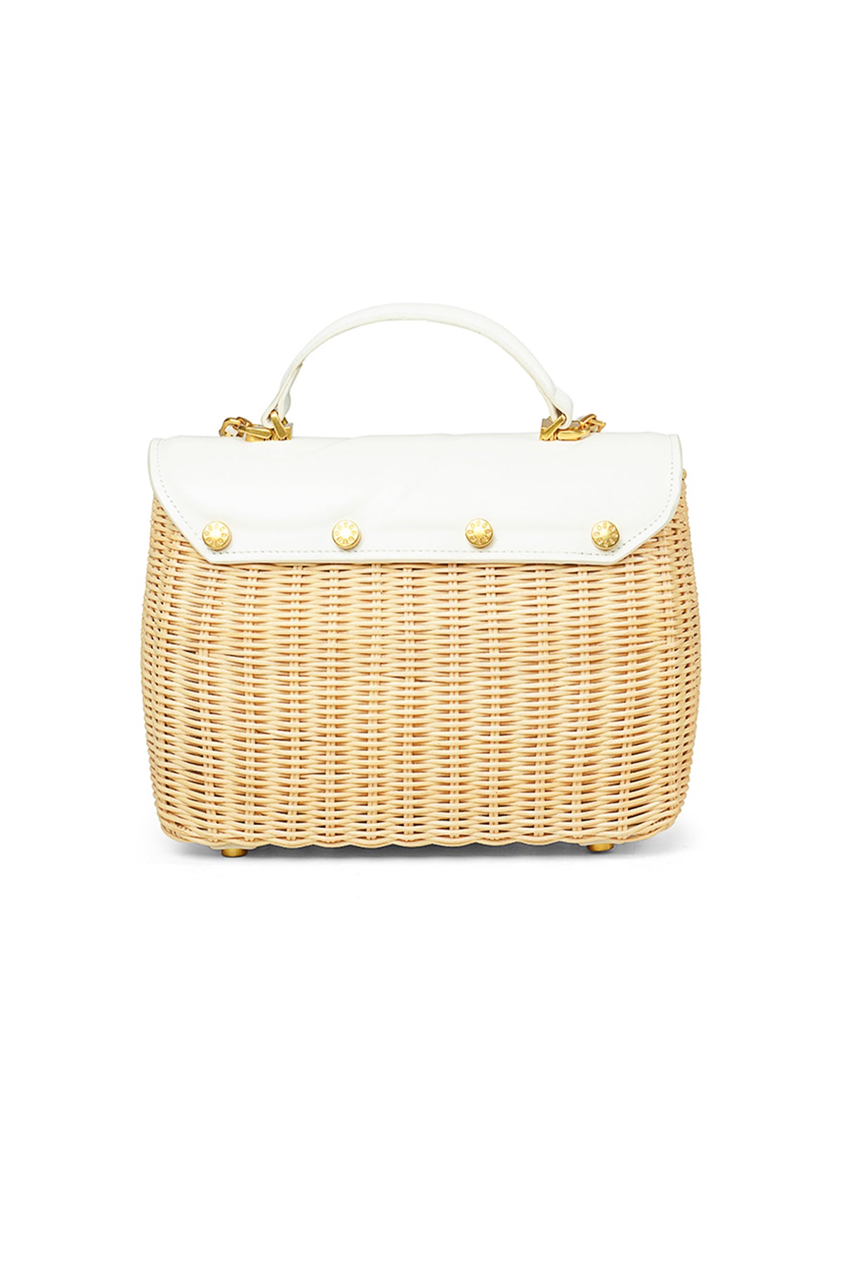 Alma Rattan Bag Medium - White