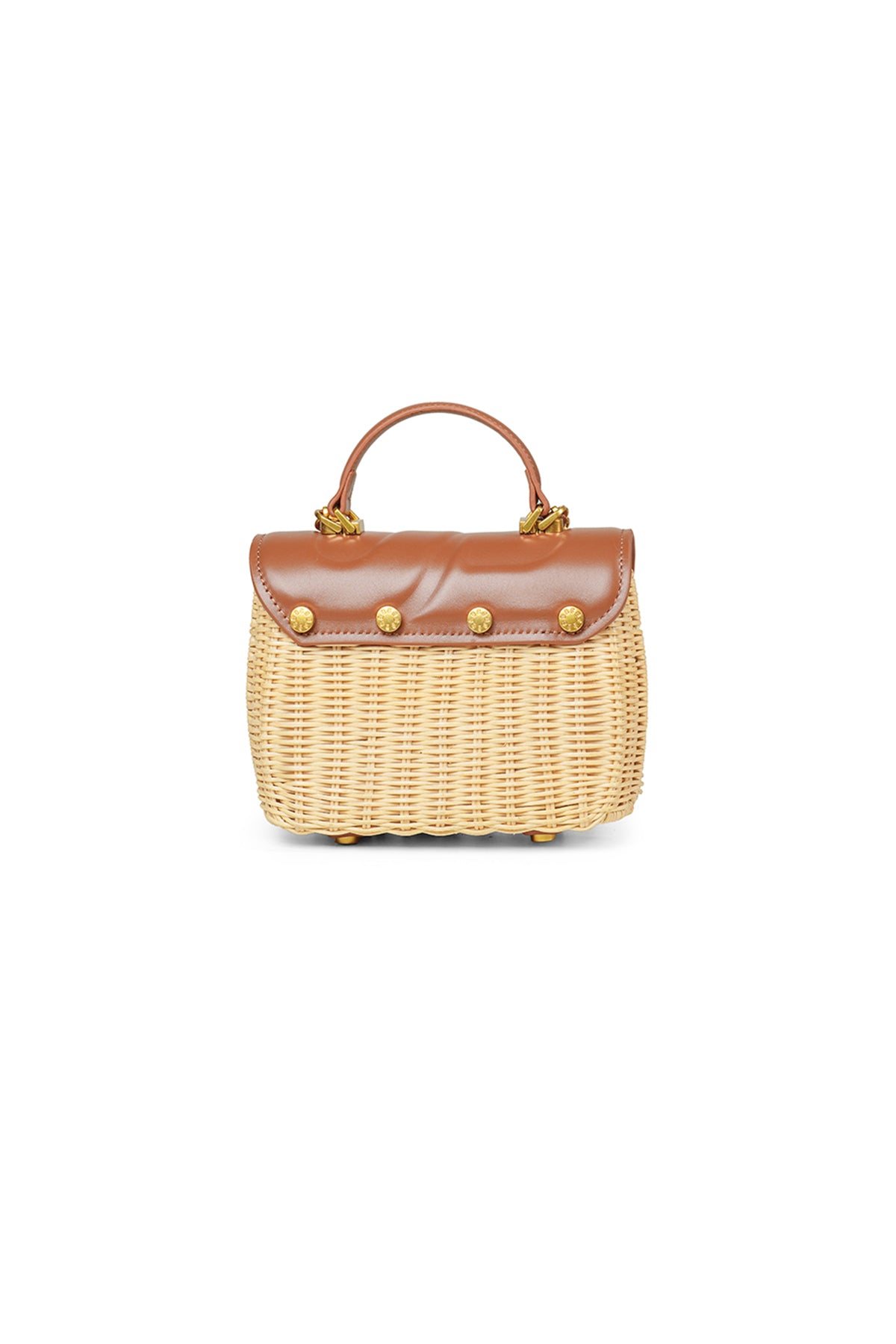 Alma Rattan Bag Small - Caramel