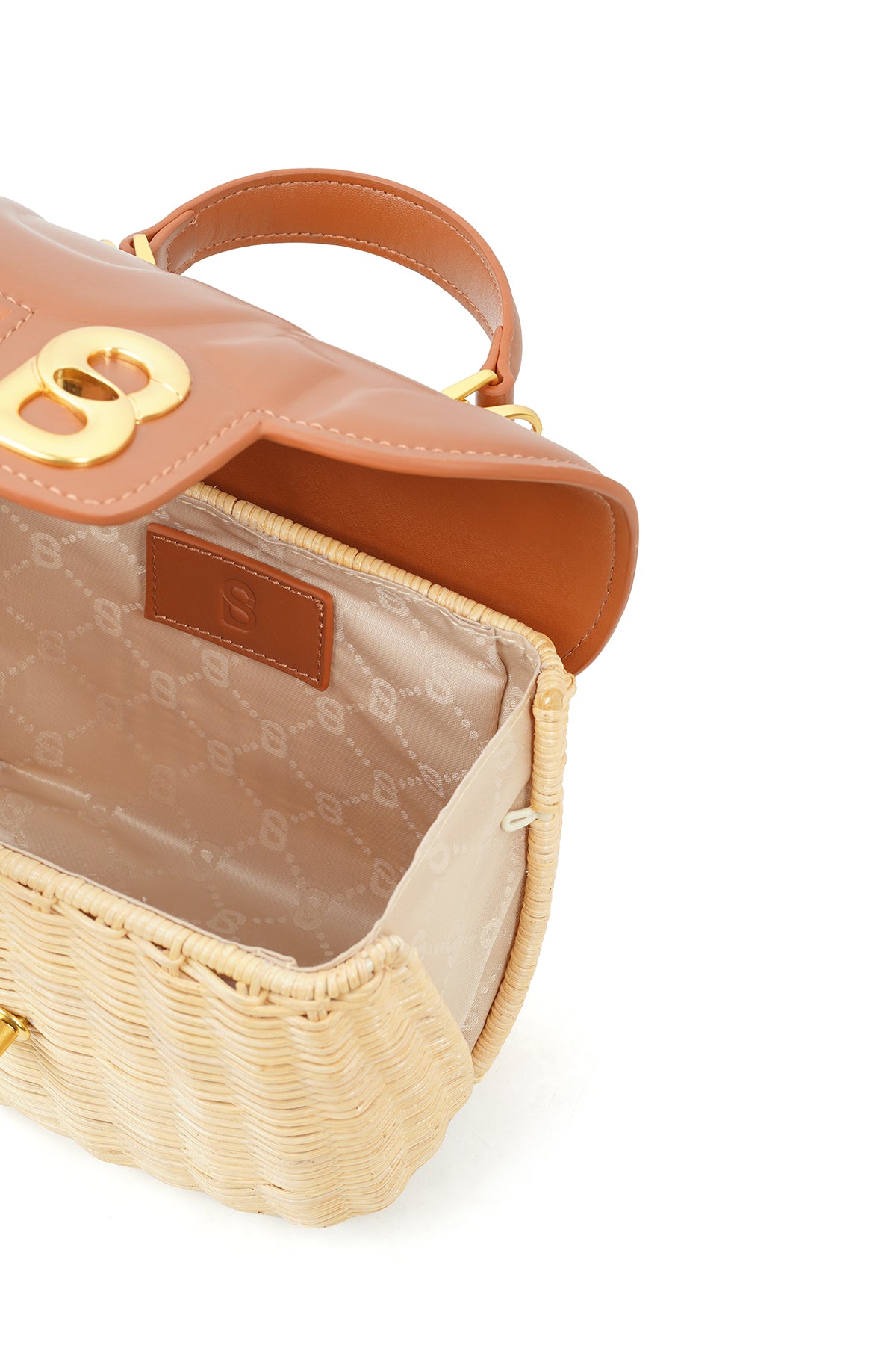 Alma Rattan Bag Small - Caramel