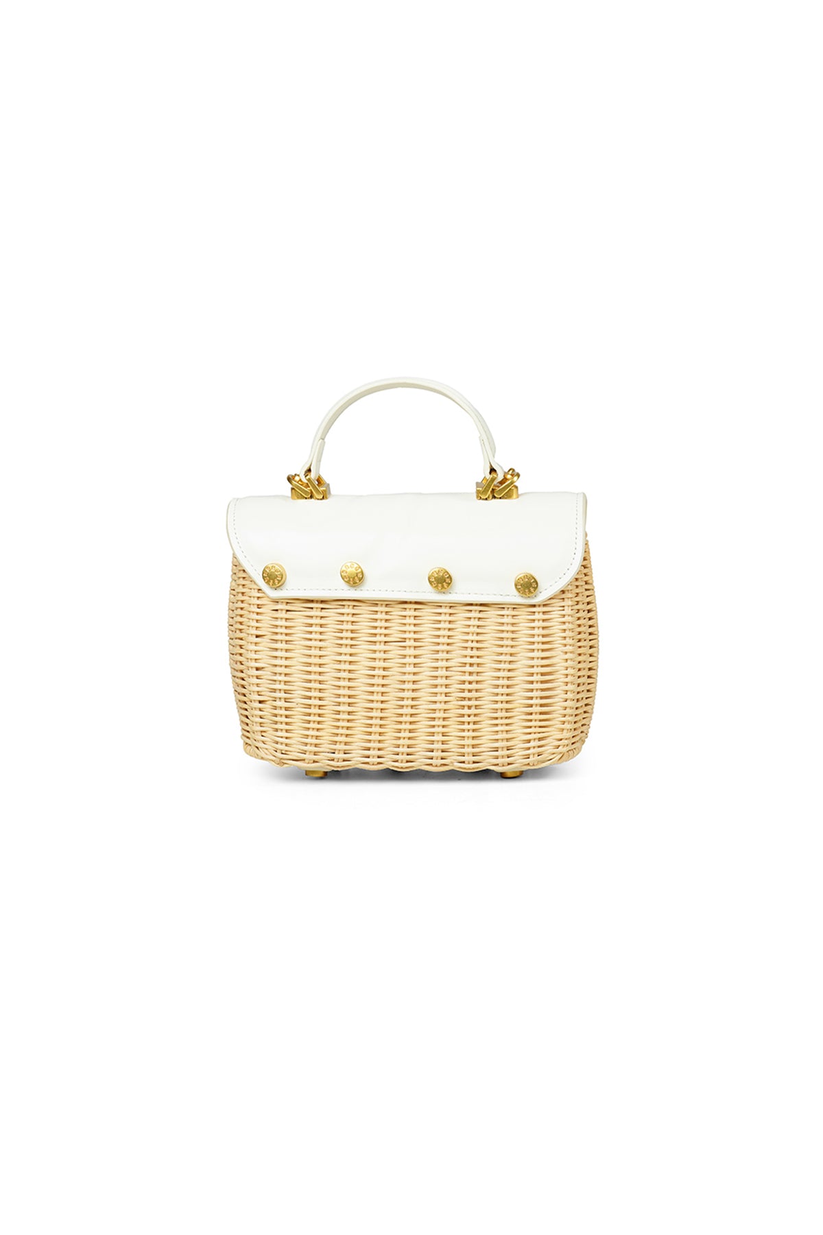 Alma Rattan Bag Small - White